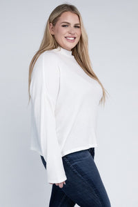 Ambiance Apparel Plus Drop Shoulder Long Sleeve Top
