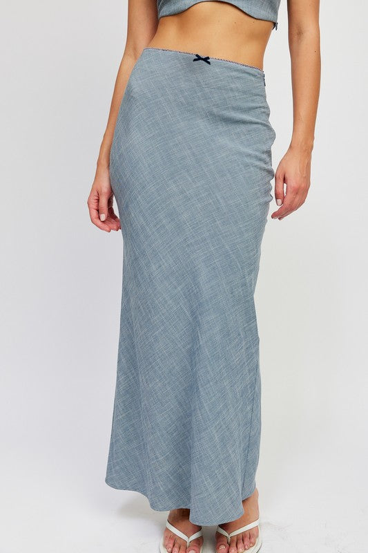 Emory Park HIGH WAIST BIAS MAXI SKIRT