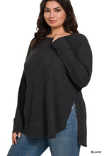 Load image into Gallery viewer, ZENANA Plus Melange Baby Waffle Long Sleeve Top