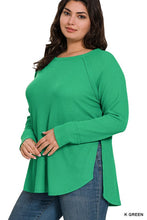 Load image into Gallery viewer, ZENANA Plus Melange Baby Waffle Long Sleeve Top