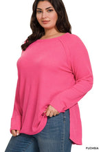 Load image into Gallery viewer, ZENANA Plus Melange Baby Waffle Long Sleeve Top