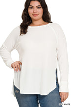 Load image into Gallery viewer, ZENANA Plus Melange Baby Waffle Long Sleeve Top