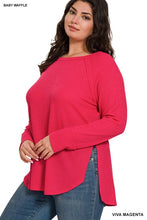 Load image into Gallery viewer, ZENANA Plus Melange Baby Waffle Long Sleeve Top