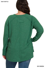 Load image into Gallery viewer, ZENANA Plus Melange Baby Waffle Long Sleeve Top