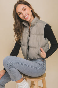 Love Tree High Neck Puffer Vest