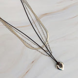 Perfectly Layered Heart And Chain Necklace