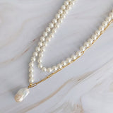 In Your Way Pearl And Chain Long Necklace