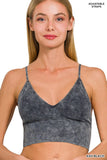 ZENANA Washed Ribbed Bra Padded Tank Top