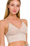 ZENANA Washed Ribbed Bra Padded Tank Top