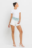 VERVET by Flying Monkey Super High Rise Paperbag Waistband Ombre Shorts