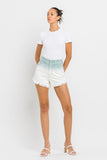 VERVET by Flying Monkey Super High Rise Paperbag Waistband Ombre Shorts