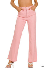 Load image into Gallery viewer, ZENANA Acid Washed Frayed Cutoff Hem Straight Wide Pants