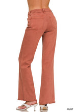 Load image into Gallery viewer, ZENANA Acid Washed Frayed Cutoff Hem Straight Wide Pants