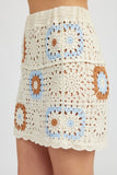 Emory Park HIGH WAIST CROCHET MINI SKIRT