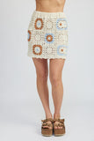 Emory Park HIGH WAIST CROCHET MINI SKIRT