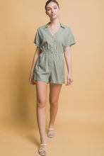 Load image into Gallery viewer, Love Tree Linen Button Down Romper