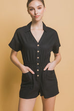 Load image into Gallery viewer, Love Tree Linen Button Down Romper