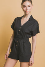 Load image into Gallery viewer, Love Tree Linen Button Down Romper