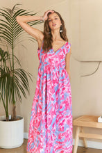 Load image into Gallery viewer, ADORA Abstract Floral V-Neck Maxi Dress