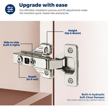 Load image into Gallery viewer, 1 Pair Full Overlay Cabinet Door Hinges,105 Degree Adjustable, 24F-164H003