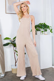 Wide Leg Premium Cotton Rib Overalls