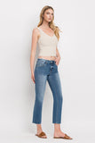 VERVET by Flying Monkey Mid Rise Crop Slim Straight Jeans