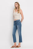 VERVET by Flying Monkey Mid Rise Crop Slim Straight Jeans