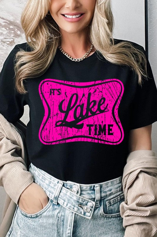 It's Lake Time Graphic T Shirts