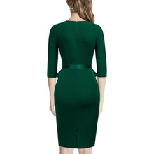 Load image into Gallery viewer, 1950S V-Neck 3/4 Sleeve Ruffle Design Cocktail Pencil Dress, LARGE, 4L-1314D001