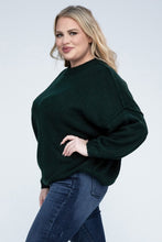 Load image into Gallery viewer, ZENANA Plus Oversized Round Neck Raw Seam Melange Sweater