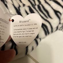 Load image into Gallery viewer, TY Beanie Baby Blizzard Plush White Tiger Toy, 1NN