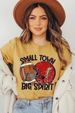 Small Town Big Spirit Football Graphic Tee