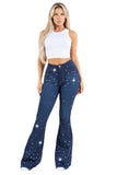 GJG Denim Vegas Glam Bell Bottom Jean in Dark Wash