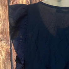 Load image into Gallery viewer, Elegant Navy Ruffle Dress, Medium, 1JJ-128D010