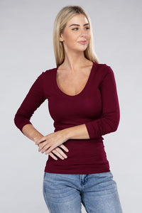 Ambiance Apparel Essential V-Neck Long Sleeve T-Shirt