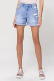 VERVET by Flying Monkey XS-S-M-L - DISTRESSED BOYFRIEND SHORTS W CUFFS