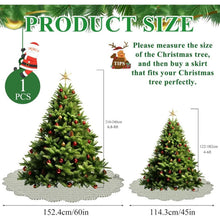 Load image into Gallery viewer, 45 Inch Christmas Tree Skirt Vintage Green Plaid, 24M-181H004