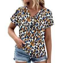 Load image into Gallery viewer, V Neck Tshirts Short Sleeve  Floral/Pattern Top, SIZE XL, 1KK-165T002