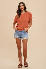 Load image into Gallery viewer, Annie Wear Round Neck Short Sleeve Sweater