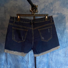 Load image into Gallery viewer, Denim Blue Women's Shorts, 2XL, 3J-129B003