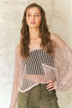 Load image into Gallery viewer, ADORA Crochet Long Sleeve Knit Cover Up with Big Pocket