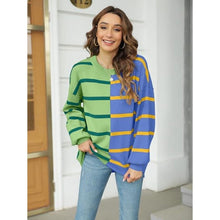 Load image into Gallery viewer, Crew Neck Knitted Color Block Lightweight Sweater, 2A-1313T004, 005, 132