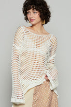 Load image into Gallery viewer, POL Side Slit Openwork Long Sleeve Knit Cover Up