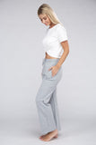 Ambiance Apparel Lounge Wide Pants with Drawstrings