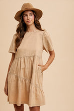 Load image into Gallery viewer, Annie Wear Mineral Washed Round Neck Short Sleeve Denim Dress