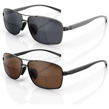 Load image into Gallery viewer, 2 Pack Metal Bifocal 1.50X Retro Sun Readers with UV Protection, 4O-149SUNG001