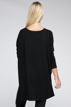 Load image into Gallery viewer, ZENANA Dolman Long Sleeve V-Neck Side Slit Hi-Low Hem Top