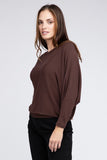 ZENANA Ribbed Batwing Long Sleeve Boat Neck Sweater