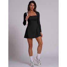Load image into Gallery viewer, Square Neck Long Sleeve  A-Line Flare Mini Dress, MEDIUM, 15K-172D004