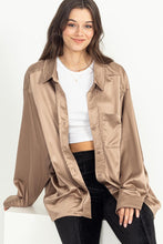 Load image into Gallery viewer, HYFVE COMPLETELY CHARMED OVERSIZED SATIN SHIRT